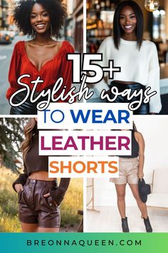 Make a statement with leather shorts and bold accessories. This style guide offers tips on how to accessorize your leather shorts outfits to create eye-catching looks. Click to learn how to enhance your style with the right accessories. Leather Shorts Country Outfit, Brown Leather Shorts Outfit, Shorts Outfit Ideas, Leather Shorts Outfit, Chic Fall Fashion, Dusty Pink Dresses, Fall Blazer, Black Leather Shorts, Top Fashion Bloggers