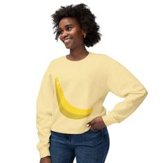 Who doesn't want a banana crewneck? A Banana, Crewneck Sweater, Crew Neck Sweater, Sweater Outfits, Gender Neutral, Jumper, Adult Outfits, Crew Neck, Clothes