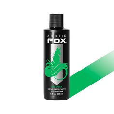 DIY Formula Hydrating + Deep Conditioning Best Results With Pre-Lightened Hair No Harsh Chemicals (Peroxide, Ammonia, PPD) Always Do a Patch & Strand Test Before Coloring Get some goddess vibes with Iris Green! This shade is a medium grassy green shade which turns out best on hair that is pre-lightened to a level 8 or lighter. #AFProTip: Looking for more of a bright, lime shade? Mix a drop of Iris Green into Neon Moon to make a fluorescent neon green! Want more tips on Iris Green? Read the Iris Arctic Fox Dye, Fox Hair Color, Lightened Hair, Arctic Fox Hair Color, Fox Hair, Semi Permanent Hair Dye, Vegan Ingredients, Semi Permanent Hair Color, Color Violet