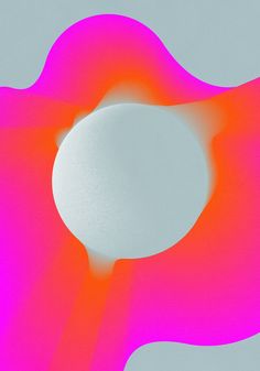 an image of a circular object in the middle of pink and orange colors on a gray background