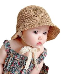 PRICES MAY VARY. Premium Quality - 100% paper straw and cotton lace band.Natural material without the use of any harmful chemicals.the straw baby hat is very lightweight,comfortable, breathable, and allows heat to escape and air to flow.Perfect for summer wear,perfect for sensitive skin. Two Size: Size 48 cm/18.9 inch,suitable for hat circumference: 18.11"-19.7",about 8 to 24 months toddler baby; Size 52 cm/20.47 inch,suitable for hat circumference: 19.7"-20.5",about 2-5 years old little girls w Walking Photography, Baby Summer Hat, Beach Play, Bow Fashion, Summer Straw Hat, Newborn Baby Hats, Pixel Crochet, Baby Sun Hat