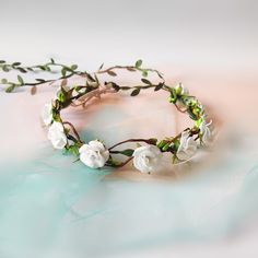 "If you are looking for a white flower crown, then you have found what you are looking for! This dainty floral crown is perfect as bridal flower crown, rustic wedding crown, bridesmaids crown, baptism crown, baby shower or maternity floral crown. Lovely and simple! More flower crown from my shop: https://www.etsy.com/shop/CozyStoreUa?ref=seller-platform-mcnav&section_id=28138902 DESCRIPTION: Pictured white floral wreath consists of pure white hand made roses and cord with fragile white and g White Floral Wreath, Flower Crown Flower Girl, Crown Baby Shower, Bridesmaid Crown, White Flower Crown, Bridal Floral Crown, Baby Flower Crown, Crown Baby, Simple Headbands