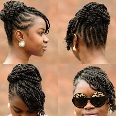 Updo protective style Crochet Braids Updo Hairstyles, Braids Updo Hairstyles, Hairstyles Protective Styles, Crochet Braids Curly, Hairstyles Protective, 4 Hairstyles, Braids Updo, Flat Twist Hairstyles, Twist Updo