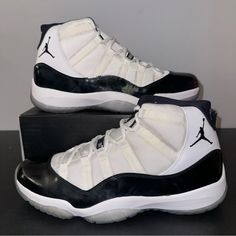 Size 13 - Jordan 11 Retro Concord 2011 New New With Defects, No Box Ships Same / Next Day! Classic White Basketball Shoes With Contrast Sole, White Jordan Shoes With Air Cushioning For Streetwear, Classic White Jordan Shoes With Round Toe, Jordan Shoes Retro, Shoes Retro, Jordan 11 Retro, Jordan 11, Jordans For Men, New New