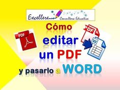 an image of a computer screen with the words como editar un pdf y paso