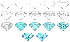 how to draw a diamond step by step with pictures for beginners and advanced students