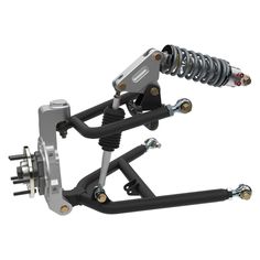 the front suspensions and rear shock assembly on a white background