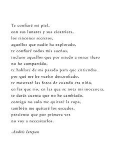 a poem written in spanish on white paper