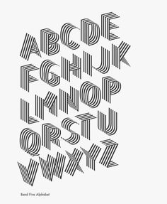 the alphabet is made up of lines and letters that appear to be drawn in different directions