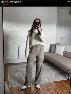 Greige Pants Outfit, Taupe Wide Leg Pants Outfit, Light Gray Trousers Outfit, Taupe Trousers Outfit, Taupe Pants Outfit, Gray Trousers Outfit, Teaching Fits, Taupe Outfit, Taupe Pants