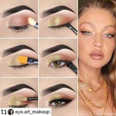 Mekap Mata, Bright Eye Makeup, Makeup Pictorial, Kim K Style, Jessie James, Gold Eyeshadow, Beauty Make-up