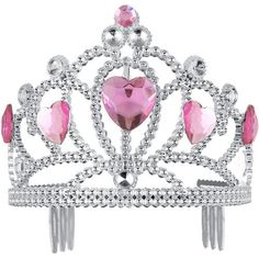 a tiara with pink stones on it