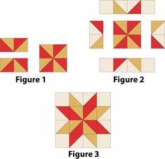 four different types of quilts with the words figure 1, figure 2 and figure 3