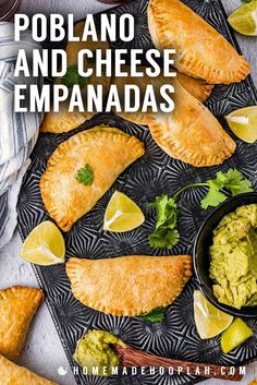 mexican empanas with guacamole and salsa on the side