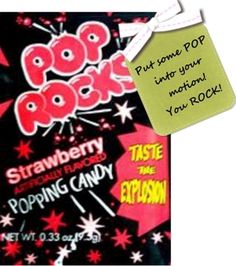 a cell phone with an ad for pop rocks on the front and back side of it