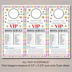 printable room service ticket template