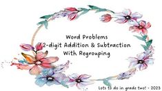 the words word problems 2 - art addition & subtraction with regrouping