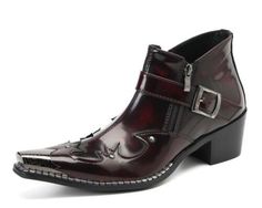 ad eBay - Find many great new & used options and get the best deals for Men's Fashion Punk Pointy Toe Buckle Strap Leather Shoes Youth Party Ankle Boot at the best online prices at eBay! Free shipping for many products! Shoe Pattern, Round Toe Heels, Court Shoes, Winter Shoes, Shoe Size Chart, Men Shoes Size, Mens Casual Shoes, Leather Shoes, Men's Fashion