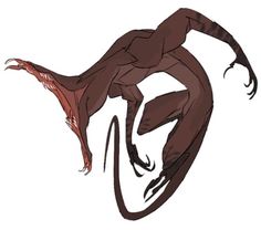 an alien like creature with long legs and claws