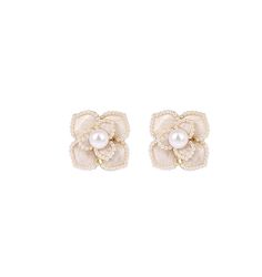 Little Queen Korean pearl ivory flower fashion stud earrings #LittleQueen #BeadedStud Korean Earrings, Ivory Flower, Ivory Flowers, Pearl Studs, Flower Fashion, Stud Earrings, Queen, Flowers, Quick Saves