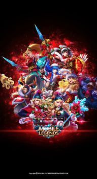 the poster for mobile legend, which features many different characters and their respective abilitiess