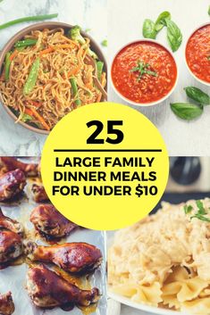 25 large family dinner meals for under $ 10