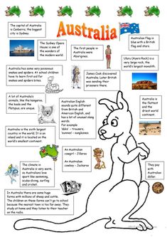 an australian animal worksheet with pictures and words to describe the animals in australia