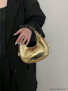 BagForLove - Metallic Snakeskin Embossed Mini Hobo Bag - Chic and Edgy Product Description Color Gold Type Square Bag Bag Size Mini Pattern Type Plain Closure Type Zipper Strap Type Top Handle Style Fashionable Coating 100% Polyurethane Composition 100% Polyurethane Material PU Leather Size Chart INCH CM Bag Length Bag Width Bag Height Handle Height 7.9 inch 2.4 inch 7.9 inch 5.5 inch Bag Length Bag Width Bag Height Handle Height 20 cm 6 cm 20 cm 14 cm Details Pictures Similar Products h2 { text-align: center; } /* æ¢è¡ */ li{ white-space: normal; word-break: break-all; word-wrap: break-word; } .red-box { width: 100%; display: flex; flex-direction: row; flex-wrap: wrap; justify-content: center; } .red-box > div { width: 190px; height: 250px; margin: 10px; } .red-box > div > a > img { wid Mini Hobo Bag, Word Wrap, Bag Bag, Square Bag, Hobo Bag, Emboss, Snake Skin, Top Handle, 20 Cm