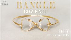 the bangle bowknot bracelet is made with wire and glass beaded beads