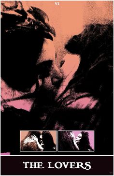 the lovers movie poster with two women kissing each other in front of an orange and pink background