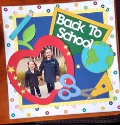 the back to school scrapbook has two children