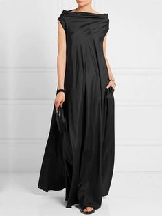 New Long Dress, Moda Hippie, Banquet Dresses, Short Sleeve Maxi Dresses, Silk Gown, Maxi Dress Evening, Solid Dress, Maxi Dress With Sleeves