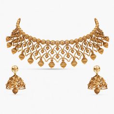 Kumud Antique Choker Set 20 Gms Gold Necklace Designs, 20 Gms Gold Necklace Indian, 20gms Gold Necklace Designs, Baby Mehndi, Antique Choker, Fall Green, Indian Choker, Indian Choker Necklace, Simple Choker