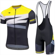 Men's Cycling Jersey Set Bib Shorts 4D Padded Short Sleeve Outfits Set Quick-Dry Short Sleeve Outfits, Cycling Suit, Tri Suit, Breathable Clothes, Bike Seat