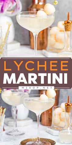 An alcoholic mixed drink featuring a flavored martini recipe! It's a fun party cocktail for any gathering or special occasion. With a touch of elegance and a unique flavor profile, this easy lychee martini is sure to be a crowd-pleaser! Lychee Martini Recipe, Lychee Cocktail, Thanksgiving Cocktail Recipes