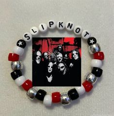 Mf Doom Bracelet, Slipknot Kandi, Slipknot Bracelet, Album Bracelets, Diy Kandi Bracelets, Pony Bead Bracelets, Diy Kandi, Kandi Kid, Kandi Ideas