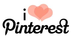 the word i love pinterest is written in black and white with a pink heart