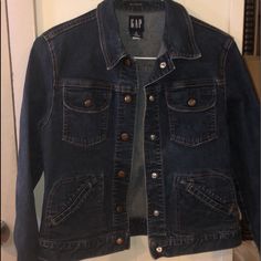 Dark Denim Blue Jean Jacket, Girls Xl/12. Never Worn. Nonsmoking House Perfect Condition. Casual Blue Gap Outerwear, Gap Denim Winter Outerwear, Gap Fall Outerwear In Medium Wash, Winter Denim Outerwear By Gap, Gap Medium Wash Outerwear For Fall, Gap Dark Wash Denim Outerwear, Casual Denim Blue Gap Outerwear, Casual Gap Denim Jacket For Fall, Gap Blue Denim Jacket For Fall