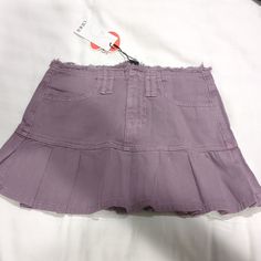 Daily Casual Cute Mini Skirt Waist Line: High Rise Pockets: Yes (Front) Belt Access Hidden Inside Button Zipper Composition: 100% Cotton Stretch: No Material: Denim About 13.5 Inches Waist About 13 Inches Top To Bottom Y2k Style Lined Skort For Spring, Y2k Lined Skirt For Spring, Y2k Cotton Skort For Spring, Y2k Style Skirt With Pockets For Spring, Cotton Y2k Skirt For Spring, Y2k Style Cotton Skirt For Spring, Y2k Pleated Skirt For Spring, Spring Y2k Cotton Skirt, High Waist Purple Casual Skirt