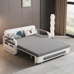 Luck Live 62.2in Extendable Pull-out Sofa Bed With Storage Base And Side Pockets. Removable And Washable Seat Cushions. : Target