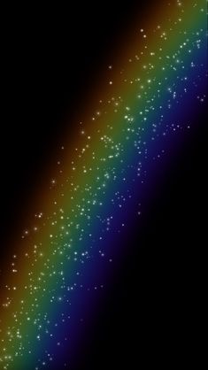 an image of a rainbow in the sky with stars coming out of it's side