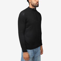 A timeless classic ribbed pullover knit sweater with quarter zip mock neck for any occasions. Sweater Care, Mens Sweaters, Mens Quarter Zip, Casual Night Out, Chilly Weather, Mock Turtleneck, Play Hard, Quarter Zip Pullover, Knitted Pullover Sweaters