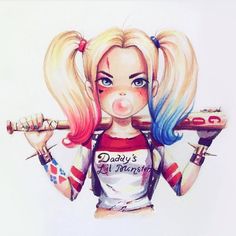 a drawing of a girl with blonde hair holding two wrenches