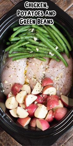 the food in the crock pot is ready to be eaten