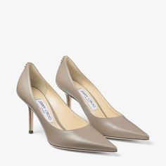 LOVE 85 | Taupe Leather Pumps with JC Emblem | Summer Collection | JIMMY CHOO Casual Elegant Style, Jimmy Choo Pumps, Taupe Leather, Random Ideas, Satin Pumps, Airport Fashion, Chic Outfit, Patent Leather Pumps, Stiletto Pumps