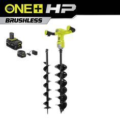 the one hp brushless driller is on display with its attachments and accessories