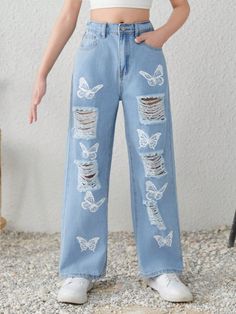 Avery Brooks, Butterfly Jeans, Casual Preppy Outfits, Cute Pants, Cute Preppy Outfits, Easy Trendy Outfits