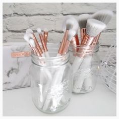 If you haven't seen this brush collection, where have you been!? It has to be one of the most 'instagramable' brush sets I've seen. They ar... Nail Design, Nail Art, Nail Salon, Irvine, Newport Beach Makeup Room, Makeup Storage, Makeup Revolution, Makeup Vanity