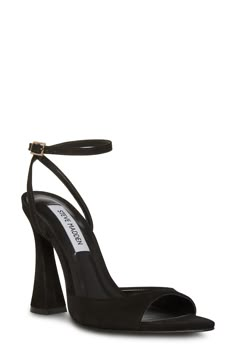 Steve Madden Beki Ankle Strap Pointed Toe Sandal (Women) | Nordstrom Plain Black Heels, Black Heels Bridesmaid, 2025 Outfits, Toe Sandals, Plain Black, Sandal Women, Black Heels, Steve Madden, Block Heels