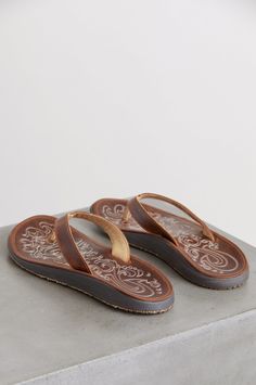 Women's OluKai Paniolo Leather Sandals | Overland Hand Sewn Leather, Pretty Sandals, Fish Scale Pattern, Comfy Sandals, Relaxing Day, Distressed Leather, Leather Care, Sandals Summer, Leather Sandals